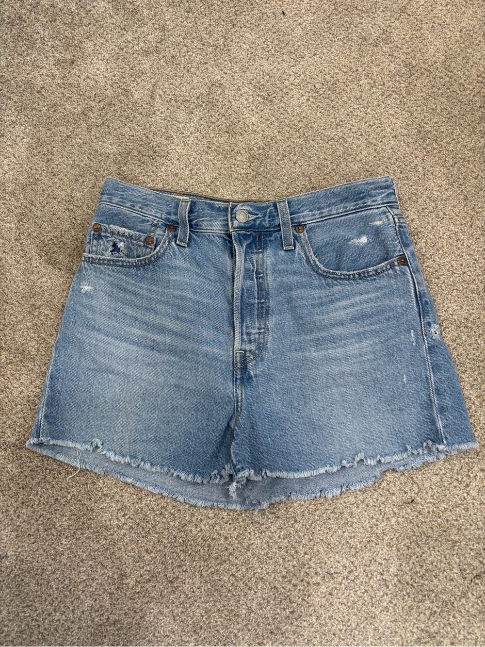 Levi's Premium Button Fly Ribcage Shorts Cutoff Button Fly 28 - Picture 2 of 13